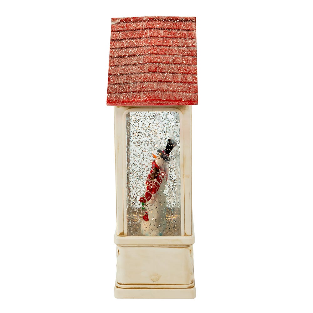 Kurt Adler 9.2-Inch Battery-Operated Lighted Snowman House Water Lantern